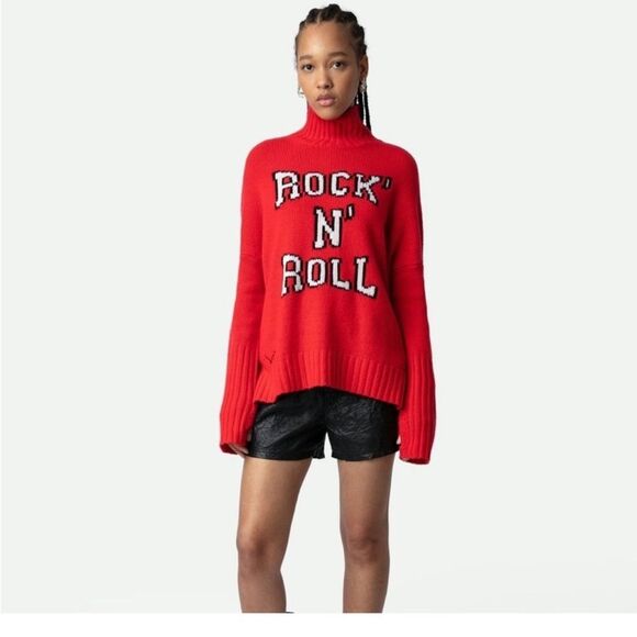 Zadig&Voltaire Alma intarsia-knit wool jumper pullover sweater XS Flawed NWOT - Picture 8 of 15